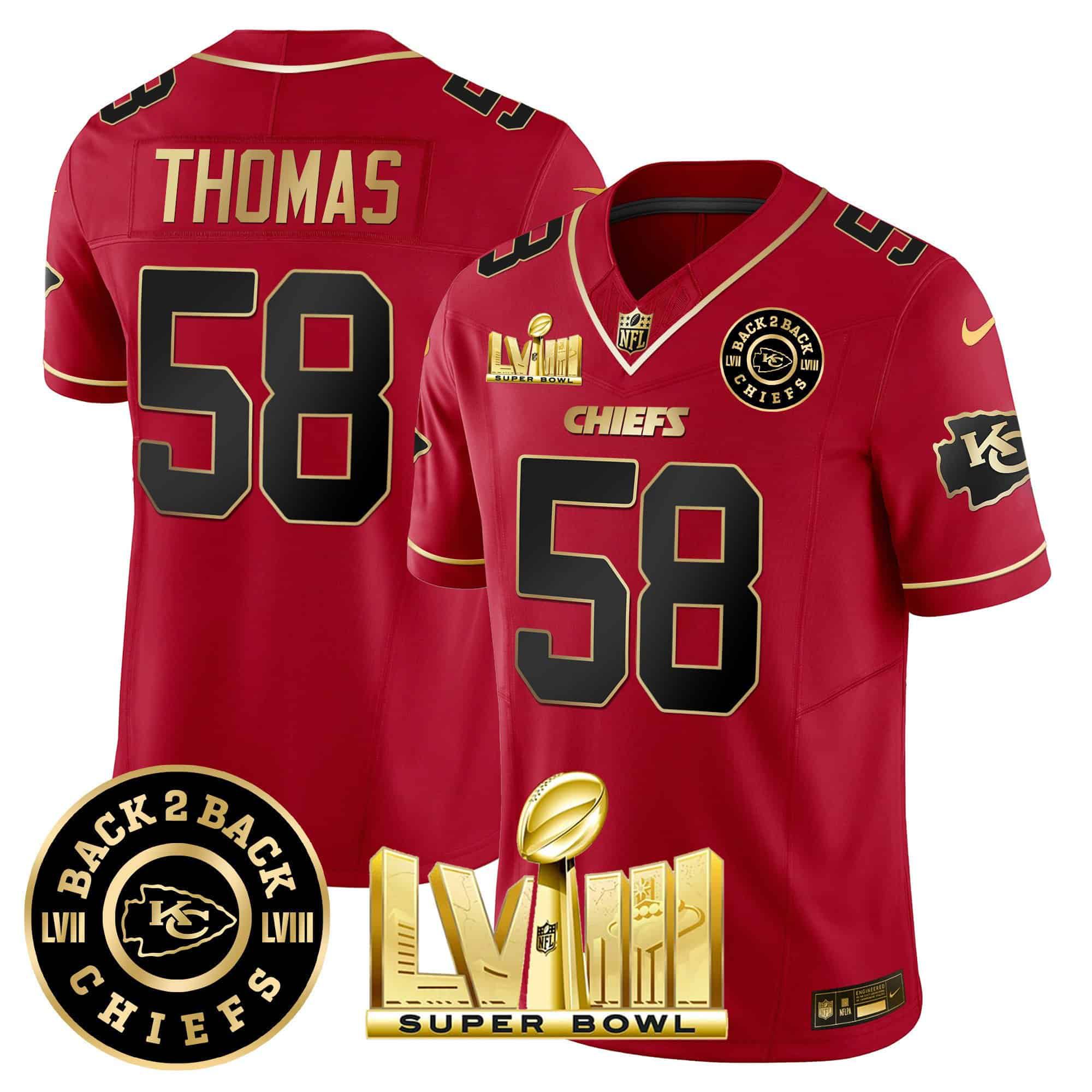 Men Kansas City Chiefs #58 Thomas Red 2024 Nike Super Bowl LVIII & Back-2-Back Patch Vapor NFL Jersey style 2->indianapolis colts->NFL Jersey